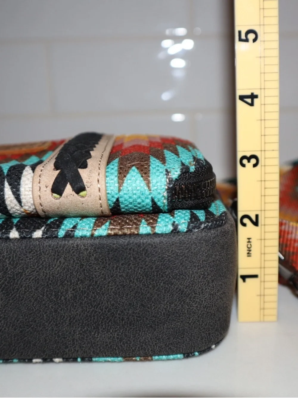 Wrangler Multicolor Aztec Crossbody with Teal, Red & Tan